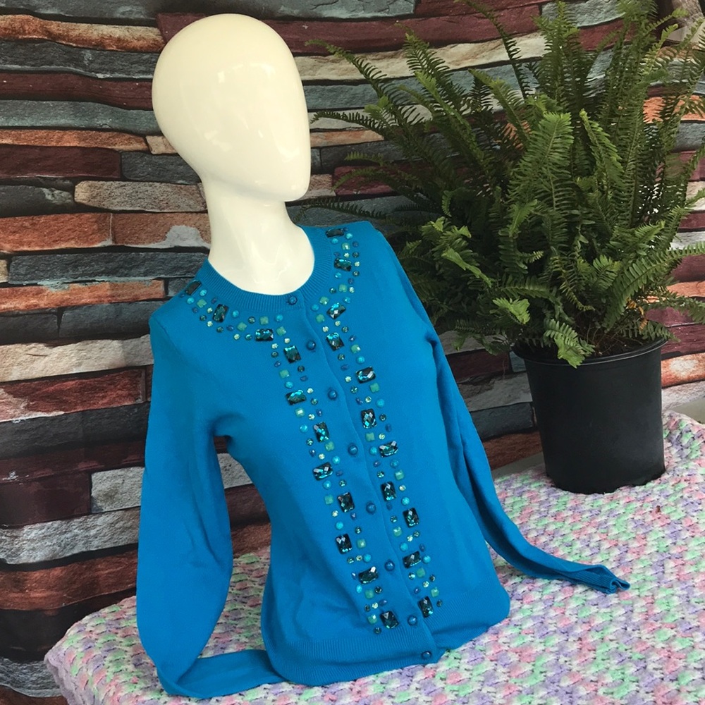 New York & Company blue cardigan